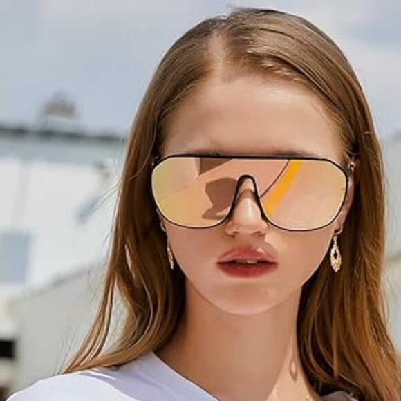 Rimless mirrored sunglasses